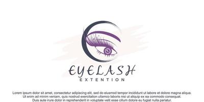 concept de conception de logo d'extension de cils pour les entreprises de beauté vecteur