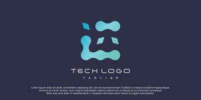 logo tech avec vecteur premium de concept créatif