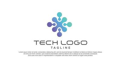 logo tech avec vecteur premium de concept créatif