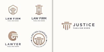 collection de logos de droit avec vecteur premium de concept moderne