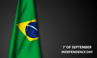 fête de l'indépendance abstraite du brésil avec un drapeau en tissu élégant et une illustration typographique vecteur