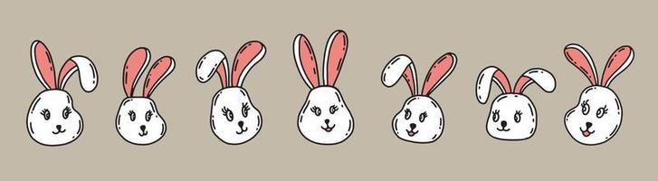 illustration de vecteur de dessin animé tête de lapin.