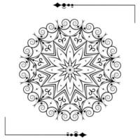 motif de mandala de luxe ornemental, éléments décoratifs vintage de mandala de fleurs, illustration vectorielle de motif oriental, page de coloriage arabe islam vecteur