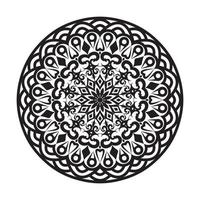 illustration de la ligne de mandala, dessin à la main mandala zentangle, motif de mandala d'ornement rond, éléments décoratifs vintage vecteur