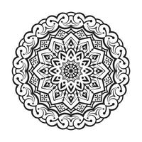 motif d'ornement rond, illustration vectorielle décorative ethnique de mandala, page de coloriage florale gratuite de mandala, mandala circulaire avec fleur de lotus, conception unique de motifs de relaxation de mandala vecteur