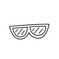 doodle illustration vectorielle de lunettes de soleil. lunettes de soleil d'été simples dessinées à la main de vecteur
