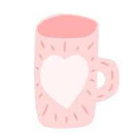 doodle tasse de thé avec clipart vectoriel coeur