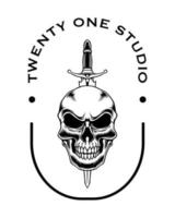 création d'icône logo tête de mort vecteur