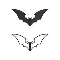 chauve souris logo animal et vecteur, ailes, noir, halloween, vampire, gothique, illustration, conception icône chauve-souris vecteur