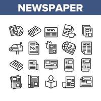 icônes d'éléments de collection de journaux mis en vecteur