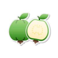 icône d'autocollant de fruit de goyave, vecteur, illustration. vecteur