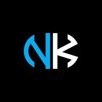 conception créative de logo de lettre nk avec graphique vectoriel