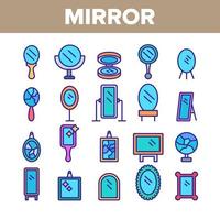miroir, forme différente, couleur, icônes, ensemble, vecteur