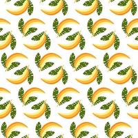abstrait boho bananes feuilles de palmier jaune vert motif harmonieux sur fond blanc fruits dessinés à la main pour le design textile, la décoration intérieure, les enfants, les couvertures, l'affiche, l'illustration vectorielle de la carte vecteur