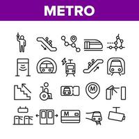 icônes de la collection souterraine du métro définir le vecteur