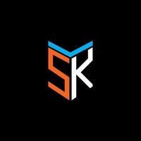 création de logo de lettre sk avec graphique vectoriel