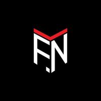 conception créative de logo de lettre fn avec graphique vectoriel