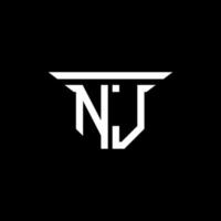 création de logo de lettre nj avec graphique vectoriel