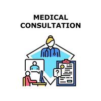 illustration de couleur de concept de consultation médicale vecteur