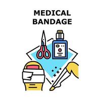 illustration de couleur de concept de vecteur de bandage médical