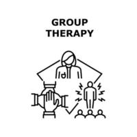illustration noire de concept de vecteur de thérapie de groupe