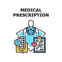 illustration de couleur de concept de prescription médicale vecteur