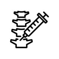 illustration vectorielle de l'icône d'injection de la colonne vertébrale arrière vecteur