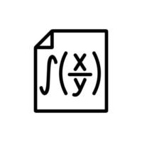 illustration de contour vectoriel icône papier formule