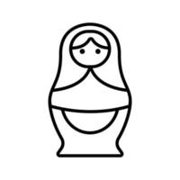 vecteur d'icône matreshka. illustration de symbole de contour isolé