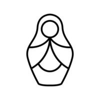 vecteur d'icône matreshka. illustration de symbole de contour isolé