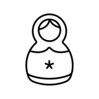 vecteur d'icône matreshka. illustration de symbole de contour isolé