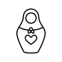 vecteur d'icône matreshka. illustration de symbole de contour isolé