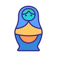 vecteur d'icône matreshka. illustration de symbole de contour isolé