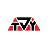 création de logo de lettre triangle tjy avec forme de triangle. monogramme de conception de logo triangle tjy. modèle de logo vectoriel triangle tjy avec couleur rouge. tjy logo triangulaire logo simple, élégant et luxueux. tjy