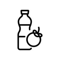 mangoustan fraîcheur boisson bouteille icône vecteur contour illustration