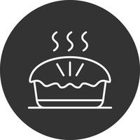 icône inversée de ligne de tarte aux pommes vecteur