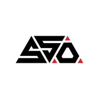 création de logo de lettre triangle sso avec forme de triangle. monogramme de conception de logo triangle sso. modèle de logo vectoriel triangle sso avec couleur rouge. sso logo triangulaire logo simple, élégant et luxueux. sso