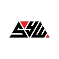 création de logo de lettre triangle syw avec forme de triangle. monogramme de conception de logo triangle syw. modèle de logo vectoriel triangle syw avec couleur rouge. logo triangulaire syw logo simple, élégant et luxueux. syw