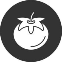 icône inversée de glyphe de tomate vecteur