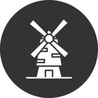 icône inversée de glyphe de moulin à vent vecteur