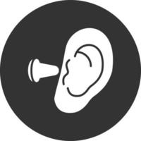 icône inversée de glyphe de bouchon d'oreille vecteur
