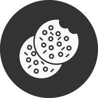 icône inversée de glyphe de cookie vecteur
