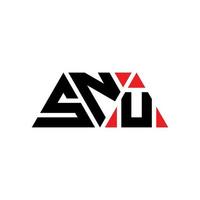 création de logo de lettre triangle snu avec forme de triangle. monogramme de conception de logo triangle snu. modèle de logo vectoriel triangle snu avec couleur rouge. logo triangulaire snu logo simple, élégant et luxueux. snu