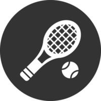icône inversée de glyphe de tennis vecteur