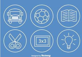 Vecteurs de contours minces d'élément scolaire vecteur
