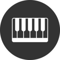 icône inversée de glyphe de piano vecteur