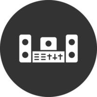 icône inversée de glyphe de système de musique vecteur