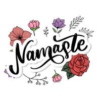 lettrage vectoriel. affiche calligraphique avec phrase - namaste. citation dessinée à la main. illustration vectorielle vecteur