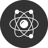 icône inversée de glyphe d'atome vecteur