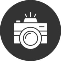 icône inversée de glyphe de caméra vecteur